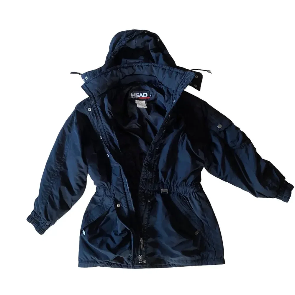 HEAD Skiwear winter skiing jacket coat puffer hooded black size 10